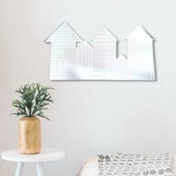 Beach Huts Acrylic Mirror Wall Art - Custom Sizes, Shapes & Colours - thumbnail 3