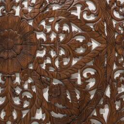 Hand Carved Moroccan Floral Wall Hanging Panel Statement Boho King Headboard D??cor Large Wood Art Decorative Panels - thumbnail 4