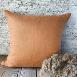 Set Of 2, 4, 6 Stonewashed Linen Pillow Cases in Stylish Brown Cinnamon/Softened Throw Pillows Dusty Orange/Free Shipping - thumbnail 3