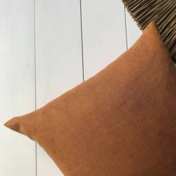 Set Of 2, 4, 6 Stonewashed Linen Pillow Cases in Stylish Brown Cinnamon/Softened Throw Pillows Dusty Orange/Free Shipping - thumbnail 2
