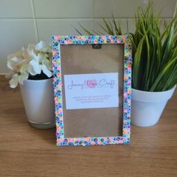 Colourful Paw Print Clay Slices Photo Frame 4 X 6 Inches