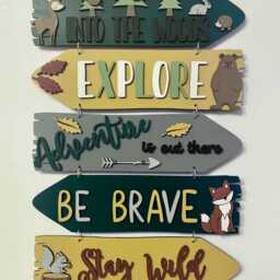 Woodland Plaques For Wall, Woodland Wooden Wall Hanging, Direction Sign, Plaque, New Baby Gift - thumbnail 2