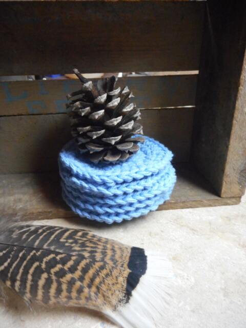 Baby Boy Blue Pure Cotton Crocheted Round Facial Wash Cloth. Handmade // Set Of 5 . Face Clothes, Shower Gift Bath Acessory - image 1