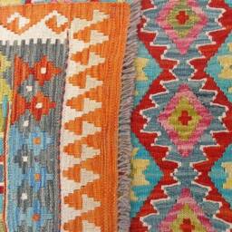 Classic Kilim Rug, Handmade Artisan Afghan Turkish Aztec Natural Wool Rug 287x224 cm - thumbnail 4