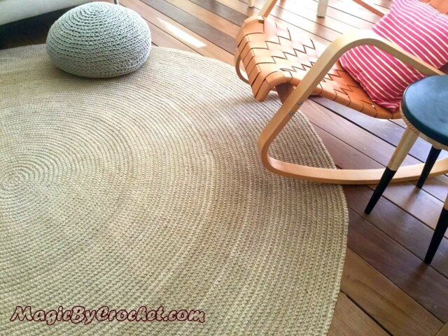 Luxury Rug, Jute 300 cm, Round Jute Natural Carpet, No.004, Free Shipping - image 1