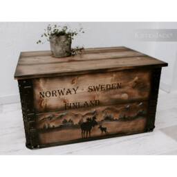 "Wooden Crate, Freight Chest, Table, Coffee Table ""Hirvi"
