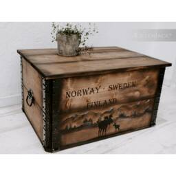 "Wooden Crate, Freight Chest, Table, Coffee Table ""Hirvi" - thumbnail 2
