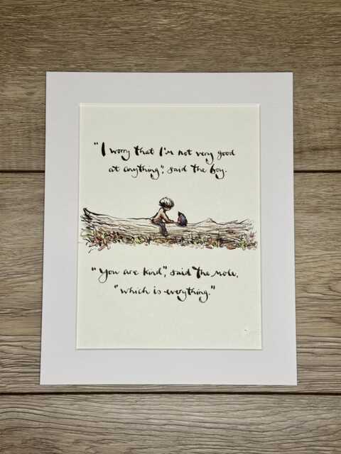 New - Charlie Mackesy Mounted Print The Boy, Mole, Fox, Horse & The Storm Book Page Art