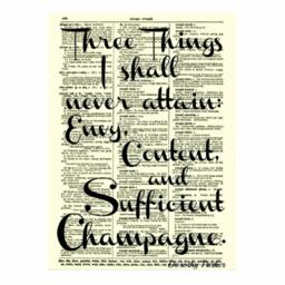 Three Things Dorothy Parker Quote On An 1897 Dictionary Page, Champagne, Book Print, Literary, Celebration Decor, New Year Party Decor - thumbnail 3