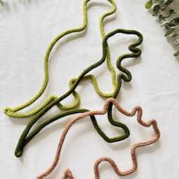 Knitted Dinosaur Wall Decor Nursery & Children's Room Art - thumbnail 2