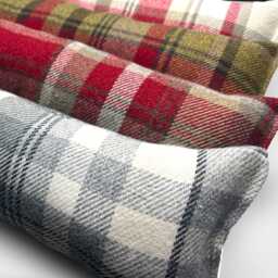 Red Wool Tartan Draught Excluder Weighted Farmhouse Decor 70-200cm - thumbnail 4