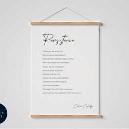 Persistence Quote By Calvin Coolidge Print, Motivational Wall Art, Success & Determination Poster, Office Decor, Entrepreneur Gift - thumbnail 2