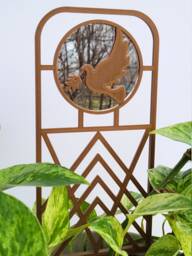 Peace Dove Plant Trellis With Mirror 3D Printed Hoya Support - thumbnail 1