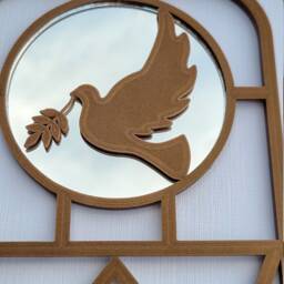 Peace Dove Plant Trellis With Mirror 3D Printed Hoya Support - thumbnail 4