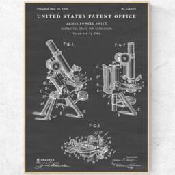 Microscope Patent Print. Blueprint Poster. Chemistry Laboratory, Medical Research Wall Art. Forensics Scientist Gift. Ready To Hang Canvas - thumbnail 2