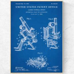 Microscope Patent Print. Blueprint Poster. Chemistry Laboratory, Medical Research Wall Art. Forensics Scientist Gift. Ready To Hang Canvas - thumbnail 3