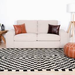 Authentic Beni Ourain Rug, Checkered Moroccan Rug 5x8 Ft - thumbnail 2