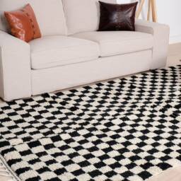 Authentic Beni Ourain Rug, Checkered Moroccan Rug 5x8 Ft - thumbnail 3