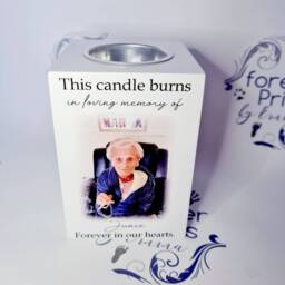 Personalised Photo Tealight Holder, Memorial Candle - thumbnail 2