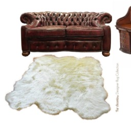 Plush Faux Sheepskin Rug - Shaggy Pelt Shape Throw, Usa Made - thumbnail 2