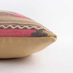 Vintage Turkish Kilim Pillow Cover Bohemian Wool Cushion - 18''x18'' - thumbnail 4