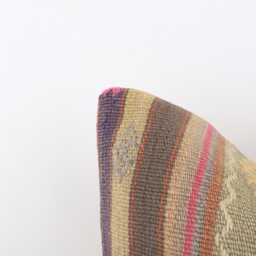 Vintage Turkish Kilim Pillow Cover Bohemian Wool Cushion - 18''x18'' - thumbnail 2