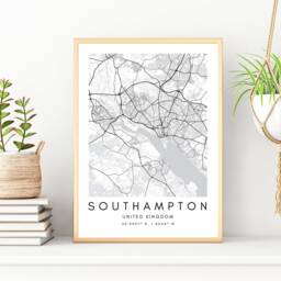 Southampton Map Print Minimalist United Kingdom City Wall Art - thumbnail 3
