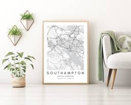 Southampton Map Print Minimalist United Kingdom City Wall Art - thumbnail 1