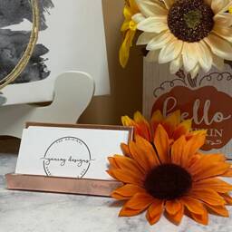 Hammered Copper Business Card Holder Raw Desk Accessory - thumbnail 2