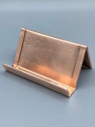 Hammered Copper Business Card Holder Raw Desk Accessory - thumbnail 1