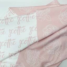 Personalized Organic Cotton Baby Blanket - Abstract Roses, Floral Print - thumbnail 1