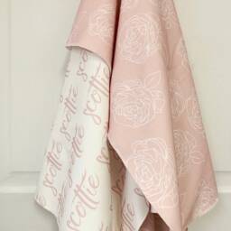 Personalized Organic Cotton Baby Blanket - Abstract Roses, Floral Print - thumbnail 3