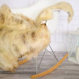 Sheepskin Rug - Real Shaggy Chair Cover Throw Brown Beige Home Decor #apriher45 - thumbnail 2