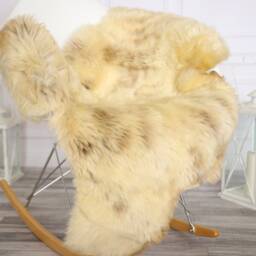 Sheepskin Rug - Real Shaggy Chair Cover Throw Brown Beige Home Decor #apriher45 - thumbnail 3