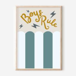 Set Of 3 Boys Rule, Adventure & A Personalised Initial Print. Perfect For Nursery, Bedroom Or Playroom - Prints Only - thumbnail 3