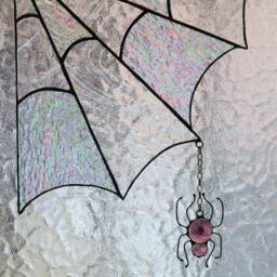 Halloween Stained Glass Spider Web Cobweb Net Suncatcher Black Home House Decor Window Wall Hangings Cling Nature Gift - thumbnail 2
