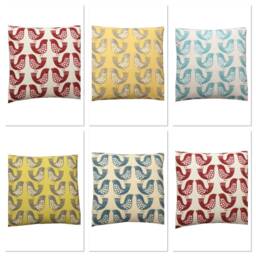 Scandinavian Bird Throw Pillow Cover Kiwi Yellow & Gray Linen - thumbnail 2