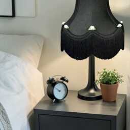 Traditional Black Fabric Roses Lampshade Handmade For Table & Floor Standard Lamps Shades, Wall Light Fixtures, Ceiling Pendant Fittings - thumbnail 3