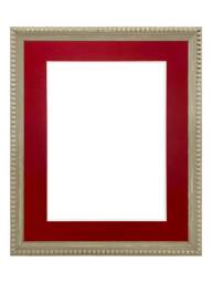 Crown Clay Photo Frame With Red Mount, Wooden Bobbin Distressed - thumbnail 1