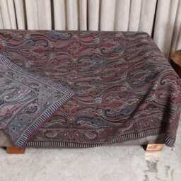 Luxury Boiled Pure Merino Wool Reversible Sofa Or Bed Throws For Ultimate Comfort & Style - Classic Indian Paisley in Multicolour - thumbnail 2