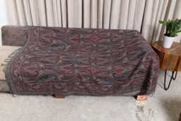 Luxury Boiled Pure Merino Wool Reversible Sofa Or Bed Throws For Ultimate Comfort & Style - Classic Indian Paisley in Multicolour - thumbnail 1