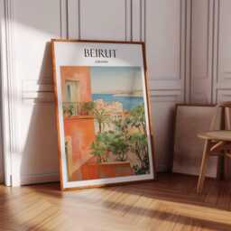 Beirut Travel Poster Lebanon Cityscape Wall Art - thumbnail 2