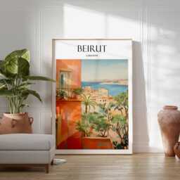 Beirut Travel Poster Lebanon Cityscape Wall Art - thumbnail 3
