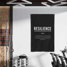Resilience Definition Flag - Motivational Gym Banner, Office Wall Art, Inspirational Decor, Overcome Obstacles, Strength Mindset, Fitness - thumbnail 3