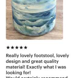 Light Blue Harris Tweed & Stormy Sea Linen Floating Footstool - thumbnail 4