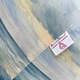 Light Blue Harris Tweed & Stormy Sea Linen Floating Footstool - thumbnail 2