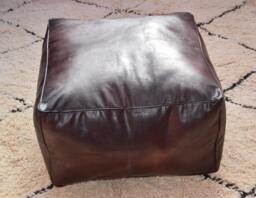 Moroccan Leather Poufs, Luxury Poufs, Moroccan Handmade Poufs, Moroccan, Brown Pouf, Pouf, Pouffe, Leather Pouf, Moroccan Pouf, Ottoman Pouf