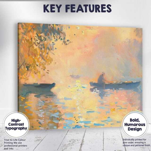 Abstract Pastel Harbour Reflections Waterside Impressionist Painting Canvas Wall Art Print Decor Picture Ready To Hang - image 1