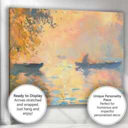 Abstract Pastel Harbour Reflections Waterside Impressionist Painting Canvas Wall Art Print Decor Picture Ready To Hang - thumbnail 3