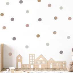 Neutral Polka Dot Wall Stickers Earthy Tones, Pack Of 90 - thumbnail 2
